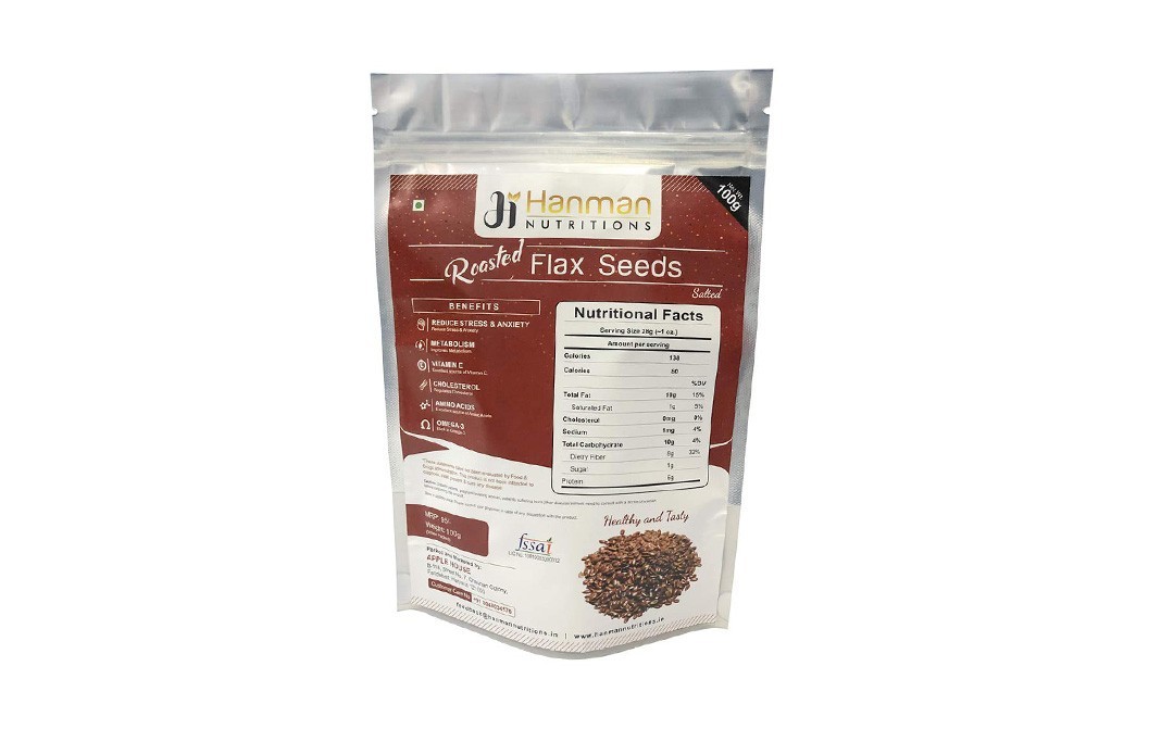 Hanman Nutritions Roasted Flax Seeds    Pack  100 grams